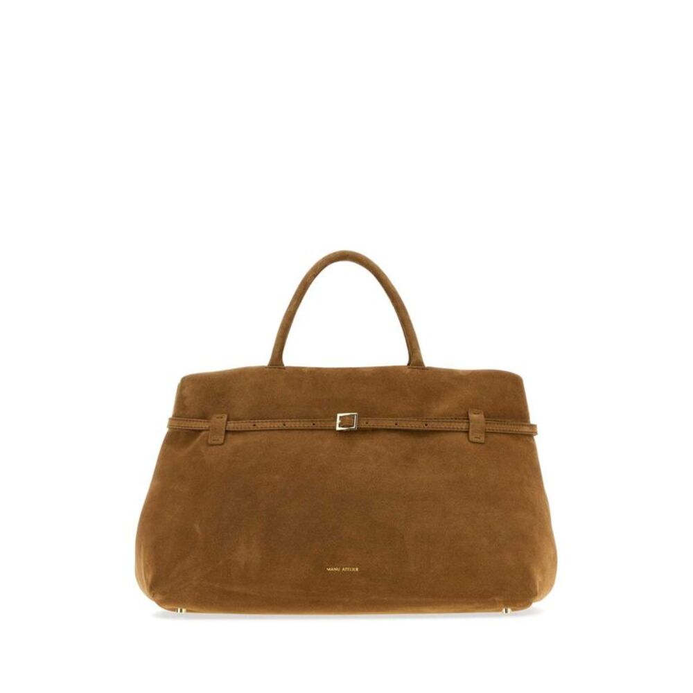 Manu Atelier Women Camel Suede Le Cambon 40 Handbag